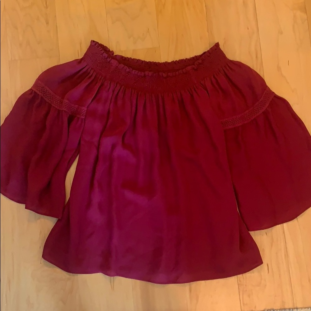 Burgundy Off the Shoulder Top